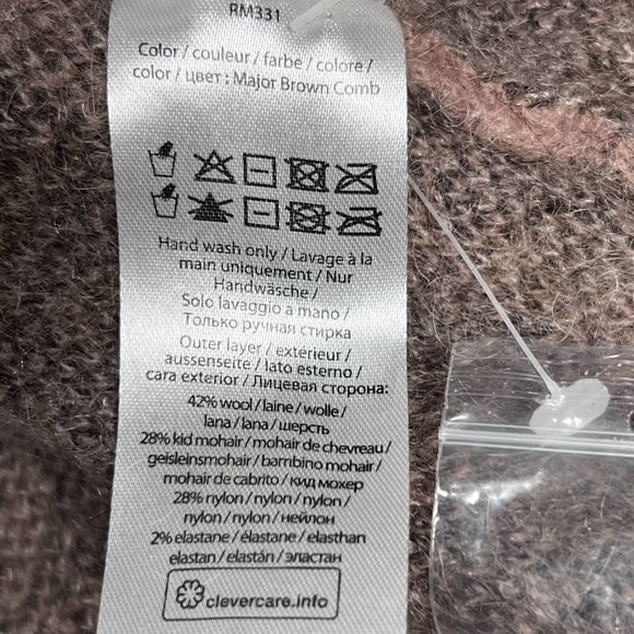 REMAIN Birger Christensen Wool and Mohair Cardigan in Major Brown Comb Size 8‎ - Picture 5 of 9